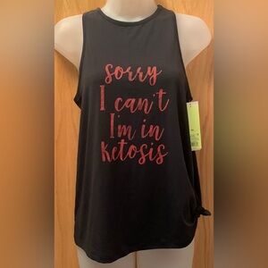 Black I’m In Ketosis Tank Top T-Shirt XS NWT Gym Diet